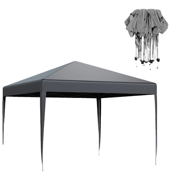 Gazebo Telt, One-Touch Pop-Up Design, UV Beskyttelse, Grå 3X3M