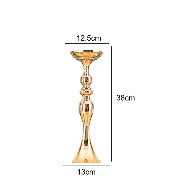 Bryllupslampeholder, Elegant Guld Finish, Egnet til Flere Begivenheder, Guld 38cm, 10stk