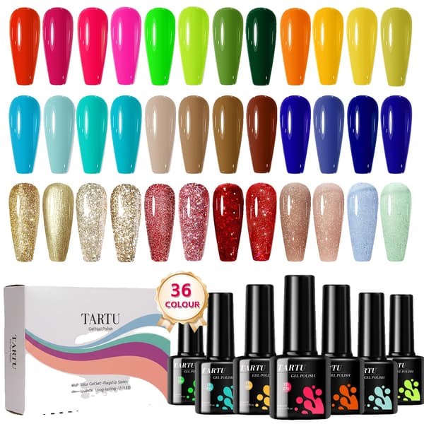 Gel Nagellack Set, 36 Färger, Semi-Permanent Formel, TT36008