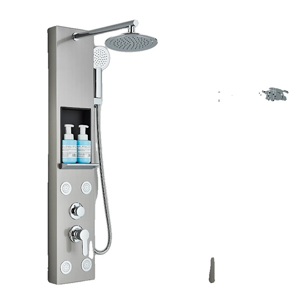 Regnduschpanelssystem, Spa Kroppssprutor, LCD Temperaturdisplay,Borstad nickel 7001