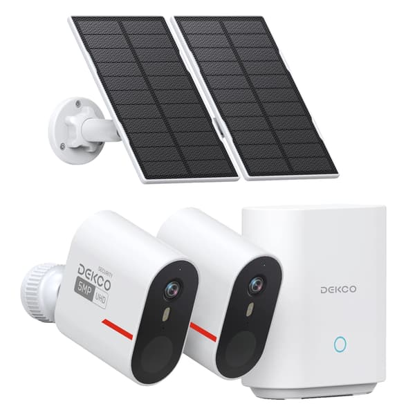 Trådlöst solkamera system, 5MP upplösning, intelligent videohantering, 2-kam kit, EU-kontakt