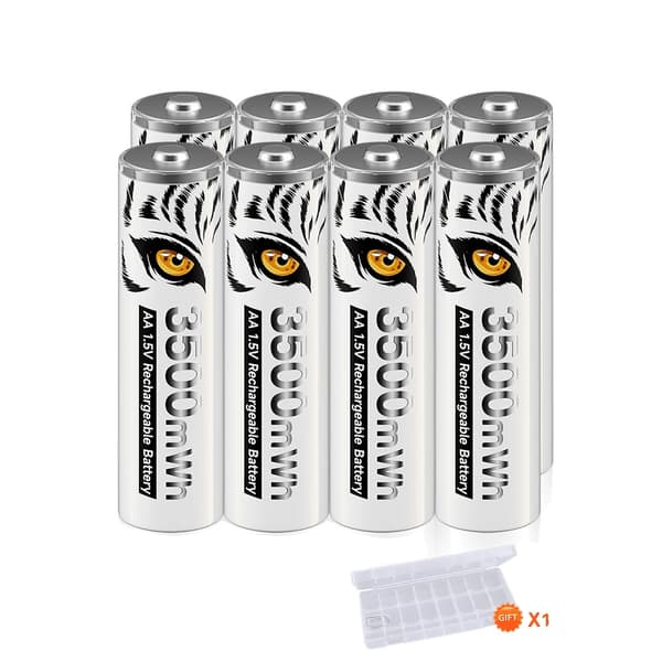 AA uppladdningsbart batteri, 3500mWh kapacitet, 1.5V spänning, Svart