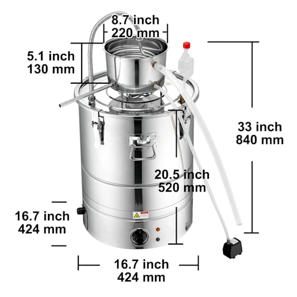 50 litran alkoholipannu, 2800W sähkölämmitys, ruostumaton teräs,50 litraa 50L 50L