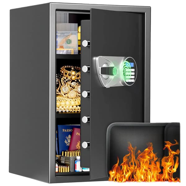 Fingeravtryckssäkerhetsbox, Digitalt Tangentbordslås, Säkerhetsfunktioner, Svart EU