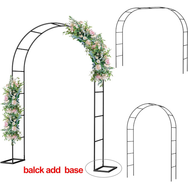 Havebuebue Buet, Klatreplanter Støtte, Bryllupsceremoni Dekoration, sort med base tilføjet black add base black add base