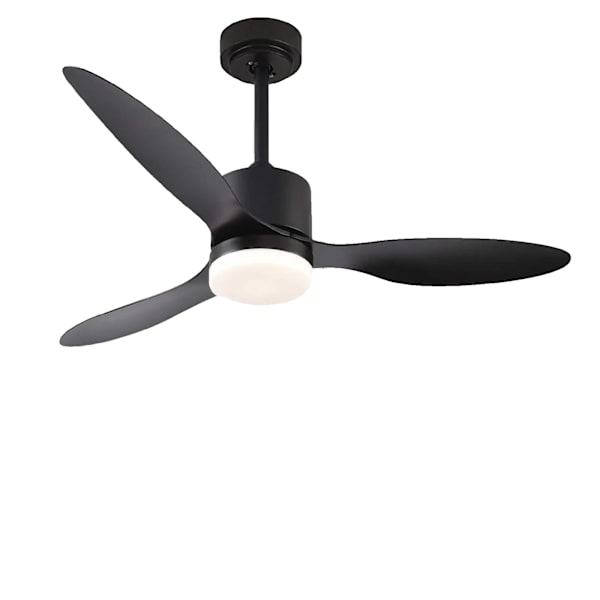 Loftventilator, Smart Kontrol, Justerbart Lys, Sort-52 inches