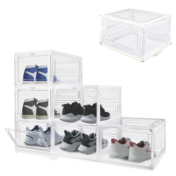 Skoboxar, stapelbara, transparent design, 6 Pack