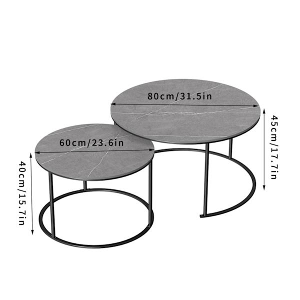 Rund Marmornästande kaffebord set, hög hållbarhet, enkel montering