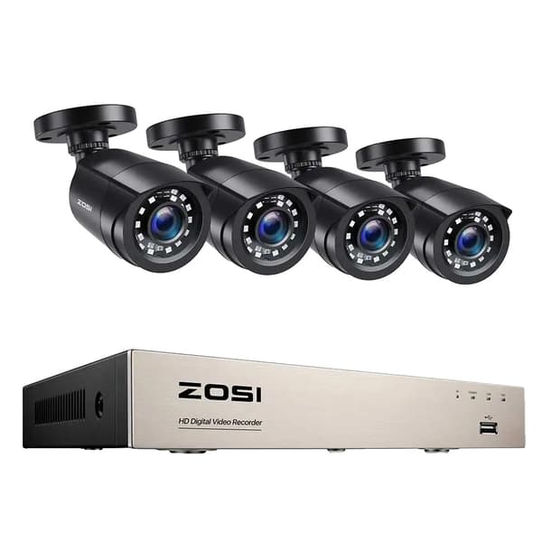 CCTV-system, 8CH, 1080P opløsning, 8CH DVR x 4 Kameraer, 1T
