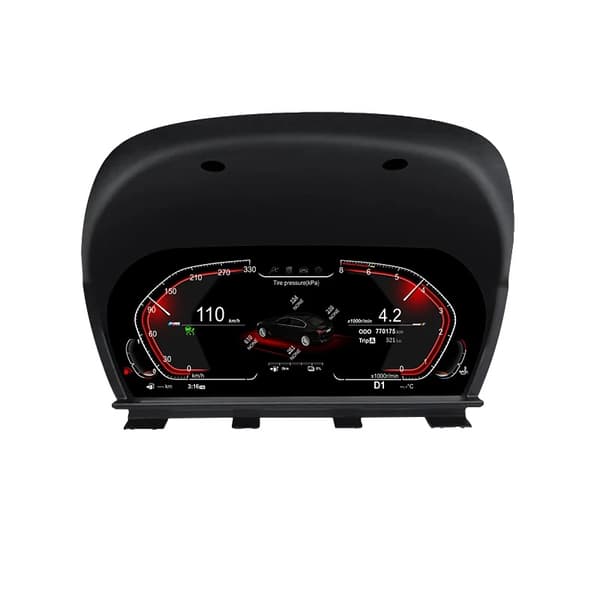 Digitalt Cluster Dashboard, 12,3 Tommer LCD, Kompatibel med BMW 1 2 Serie, sort