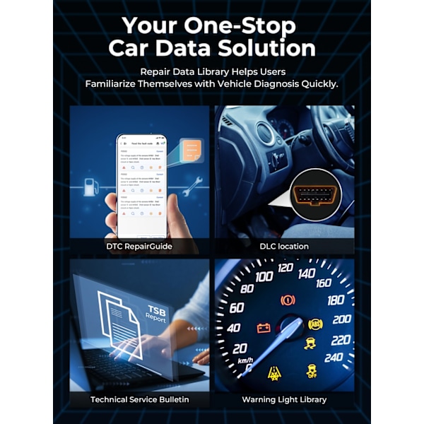 Scanner, Smart Diagnostisk Værktøj, Bluetooth OBD2 Kodelæser, TopScan Lite Topscan Lite