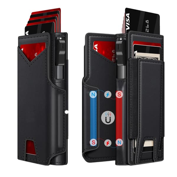 Pung, RFID-blokering, Slank Bifold Design, sort