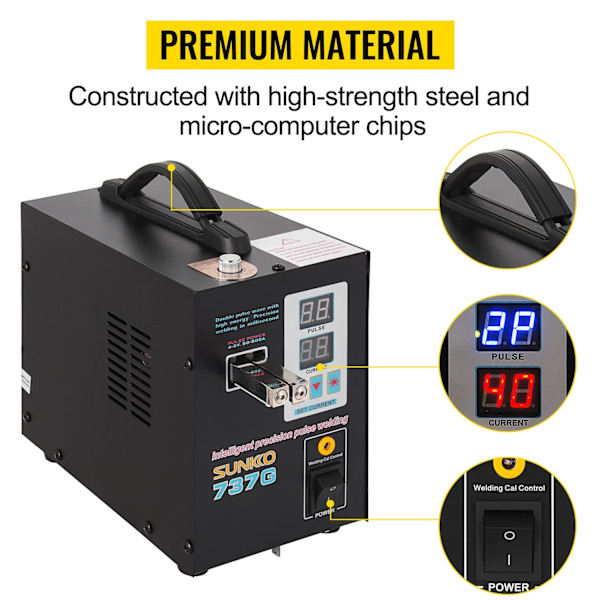 Punktsvetsare för 18650 Litiumbatteripaket - 1500W LED-belysning, Dubbel Digital Display & Dubbelpulssvetsmaskin