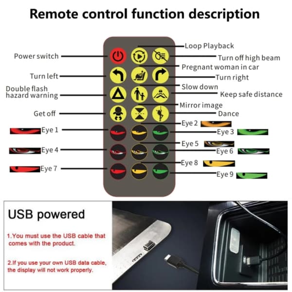 Lastbils LED Djävulsögon, Anpassningsbara Designer, Bluetooth-anslutning, Större Storlek