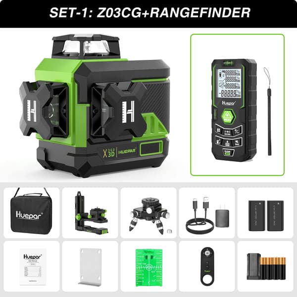 Laser Niveau, 360° Synlighed, Bluetooth Forbindelse, Z03CG-SET-1