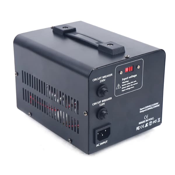 Spændingsomformertransformator, 1000W effekt, kompakt design, Sort