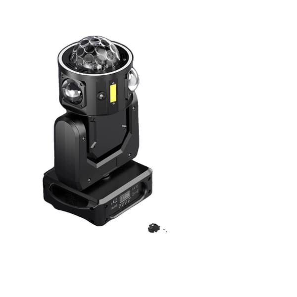 LED Moving Head Light, 120W Effekt, RGBW Effekter, DMX Kontrol, Sort, EU Stik