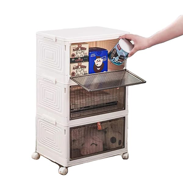 Opbevaringsboks, 45L kapacitet, plastmateriale, stabelbart design, dimensioner 60 x 40 x 30 cm, holdbar konstruktion