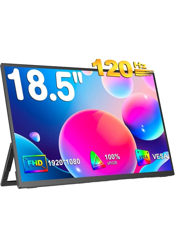 Skærm, 18,5 tommer, HDMI og USB-C forbindelse, EU stik