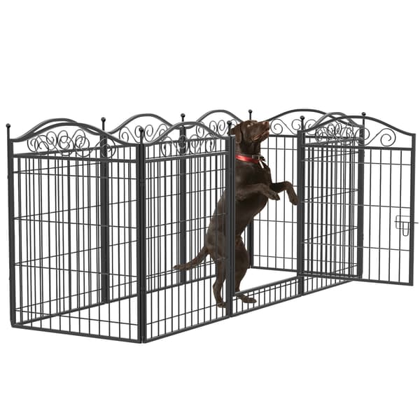 Hundegård, Sammenfoldelig Design, Sikre Paneler, sort