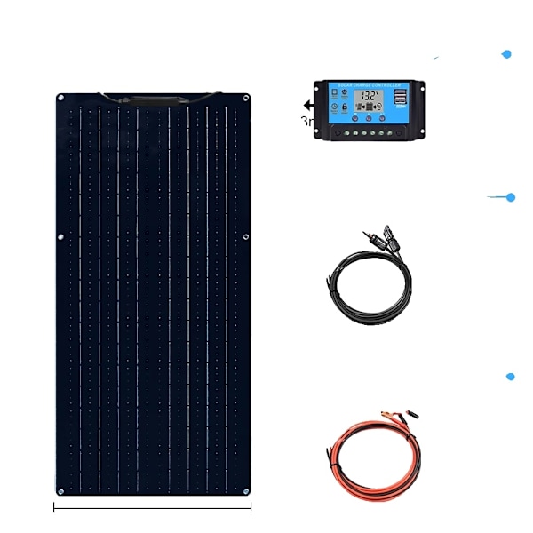 Hög Effektivitets Solpanel Kit, 50W/100W Monokristallin, Flexibel Design,50W Kit Svart 50W Kit Black 50W Kit Black