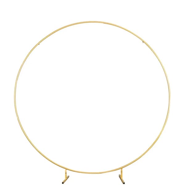 Cirkulär Båge, Robust Metallkonstruktion, Mångsidiga Dekorationsalternativ, Diameter 2m-b, Guld vanlig bas-b