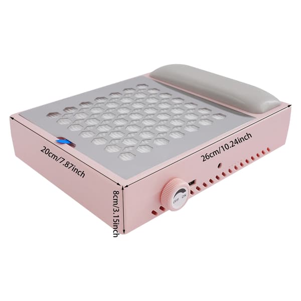 Nageldammsamlare, 56W effekt, justerbar sugkraft, kompakt bordsdesign,Rosa