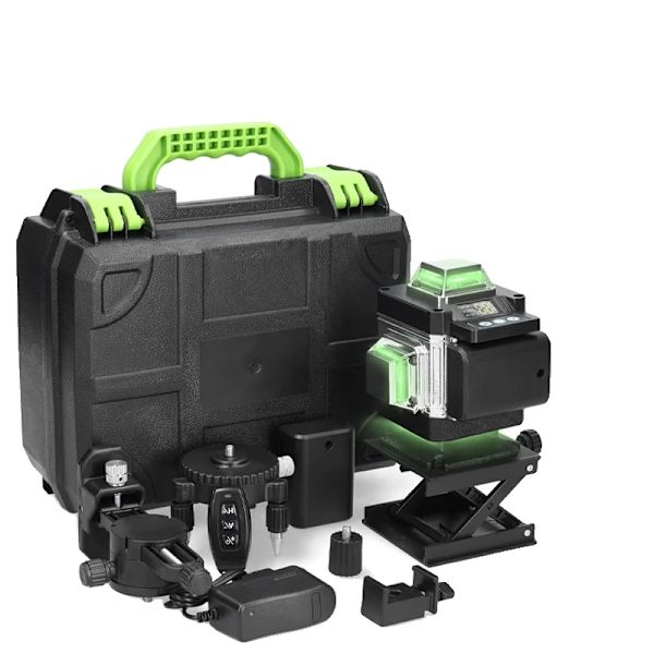 4D 16 viivan laser-taso, itsestään tasaava, ladattava kolmijalalla,F, Suomi F F