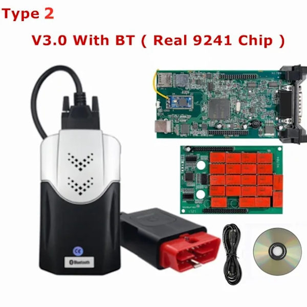 OBD2 Diagnostiskt Verktyg, Version 202111/202023, Keygen inkluderad, DS Typ 2 V30, Blå NEC DS Type 2 V3.0 DS Type 2 V3.0