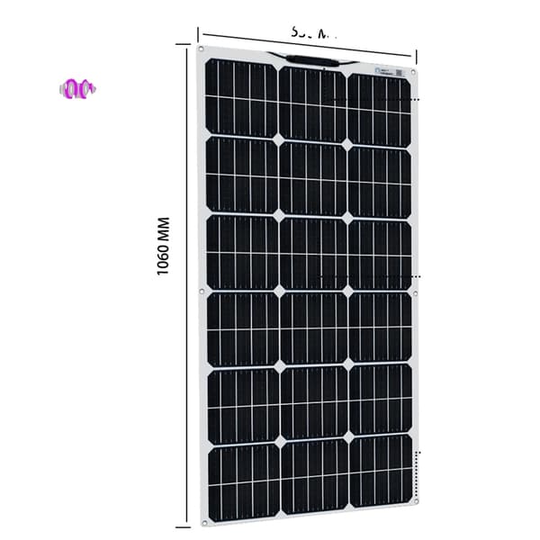 Solpanel, Flexibel Design, Hög Effektivitet, 19.8V 100W