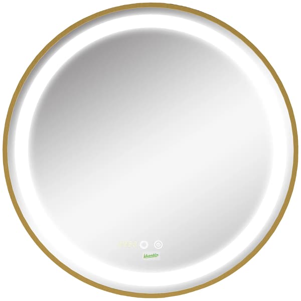 Badrumsspegel, LED-lampa, Touch-kontakt, Guld