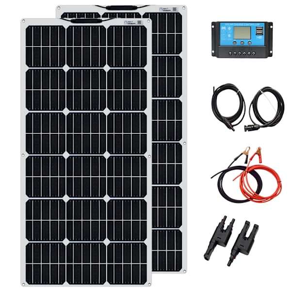 Solpanel, Høj Effektivitet, Fleksibelt Design, 200W solpanel kit