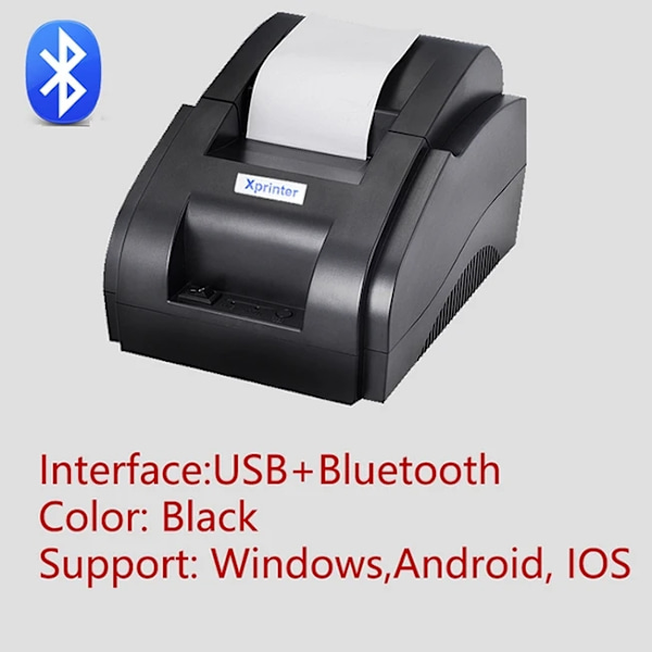 Termisk kvittoskrivare, USB+Bluetooth, 20 sid/min, Windows/Android/IOS,XP-58IIH Bluetooth, EU-kontakt XP-58IIH Bluetooth