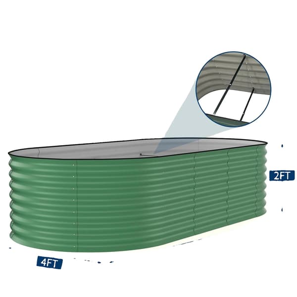 Hævet Havebed, Holdbart Materiale, Ergonomisk Design, Grøn 240x120x60cm