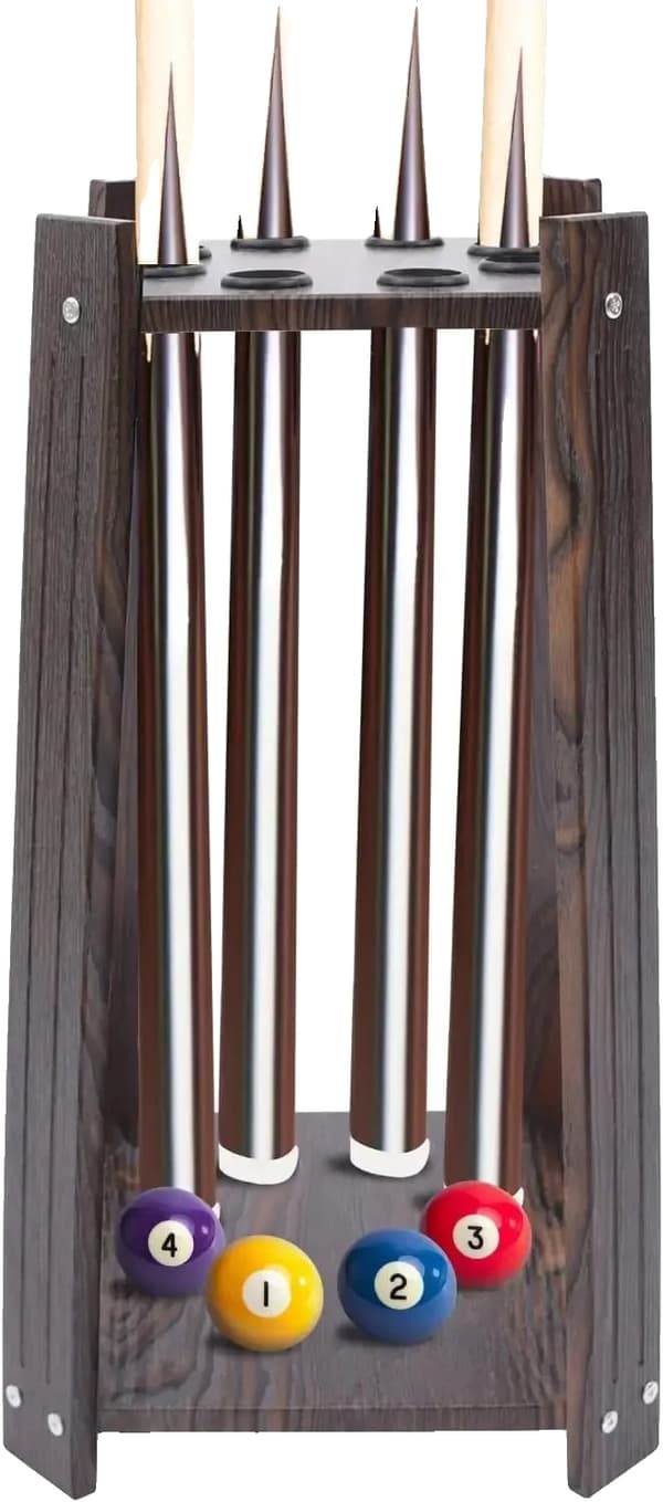 Billardkøholder, 8-huls rack, holdbart design, Brun