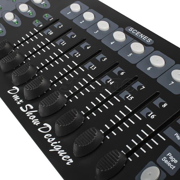 DMX-controller, 192 DMX-kanaler, 8 programmerbare scener, EU stik
