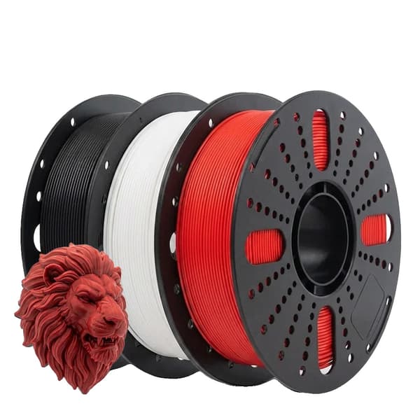 3D-printer filament, PETG-material, 1,75 mm diameter, PETG-1BK-1WT-1RD