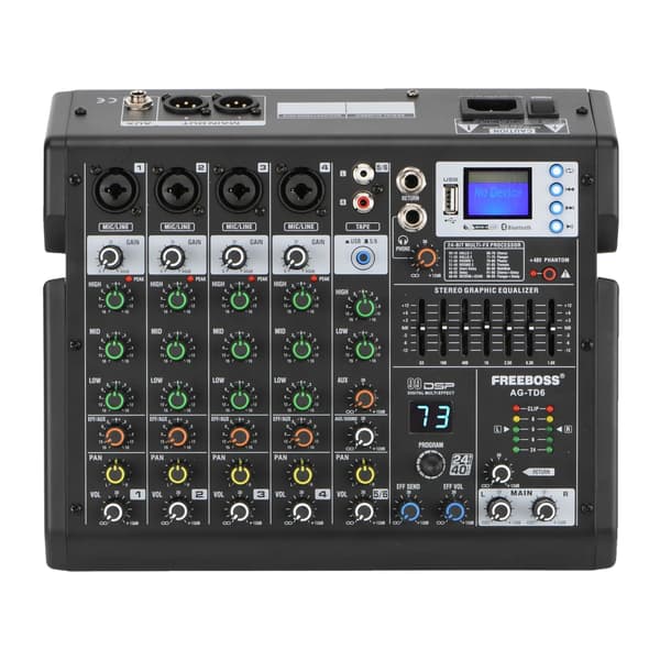 Lydmixer, 6 kanaler, 99 DSP-effekter, EU-stik