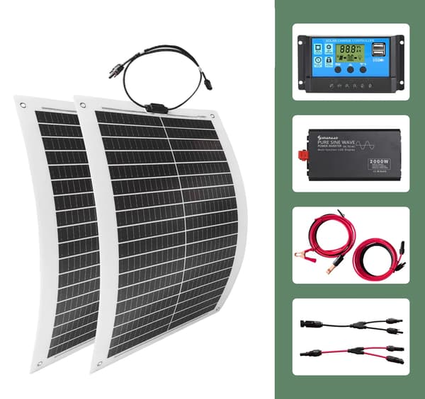 Solpanel, Høj Effektivitet, Letvægtsdesign, 2PCS med inverter