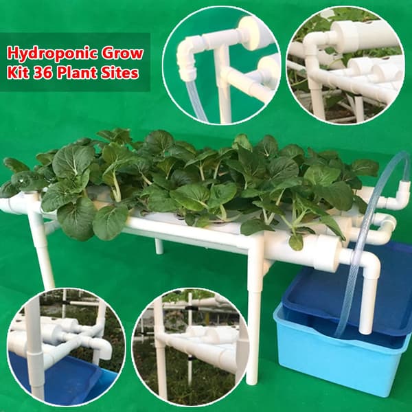Hydroponiskt odlingssystem, 36 planteringsplatser, effektiv vattenanvändning, PVC-U-material