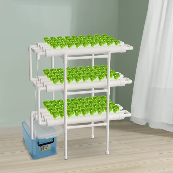 3-lags hydroponisk system, 108 plantepladser, vandbesparende design, nem at samle