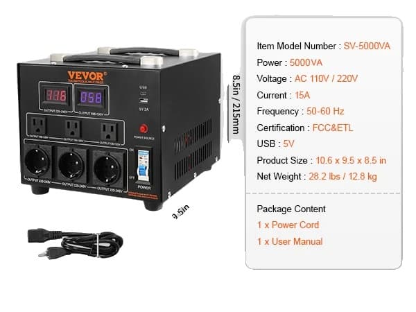 Robust spændingsomformer transformer, 5000VA