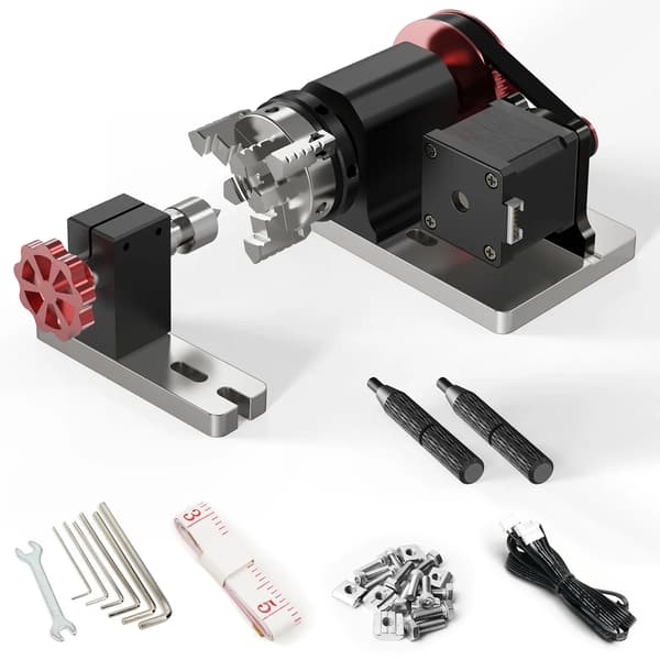 CNC Rotationsmodul, Maximal cylinderdiameter 60 mm, Minimal cylinderdiameter 4 mm, Utväxlingsförhållande 4:16,Rotary Roller