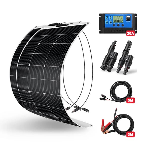 Solpanel, Bärbar, Flexibel Design, 200W set