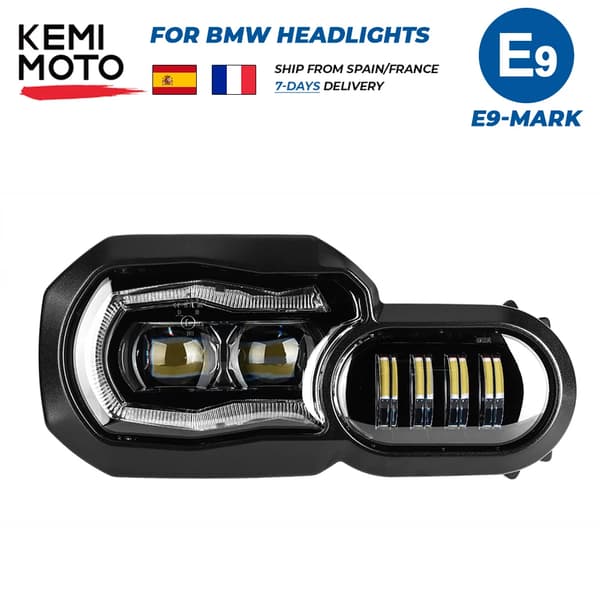 LED-strålkastare, komplett montering, BMW F800GS, E9 Strålkastare