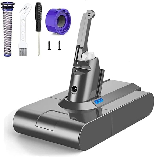 Udskiftningsbatteri til Dyson V8 SV10, 6000mAh Kapacitet, 21.6V 1 Batteries Filters 21.6V