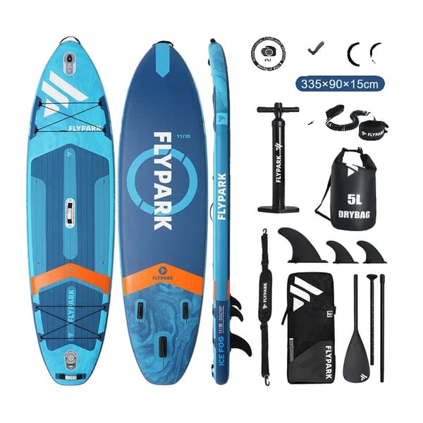 Oppustelig Stand Up Paddle Board, Tri-Fin Konfiguration, Holdbart PVC Materiale, Blå