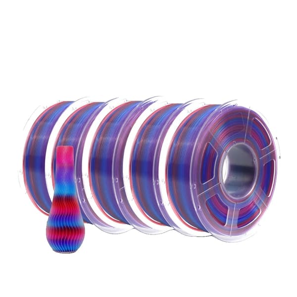 JAYO PLA Regnbue Filament, 1,75 mm Diameter, 5 Ruller, PLA Transparent RB02