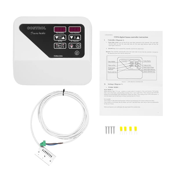 Sauna Temperatur Controller, Væghængt, Dobbelt Driftsmode, hvid