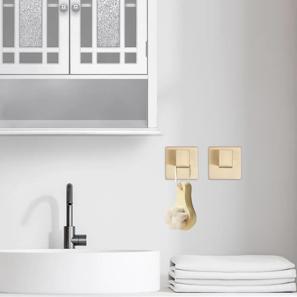 Badrumshanddukshållare Set, Väggmonterad, Modern Design, Guld